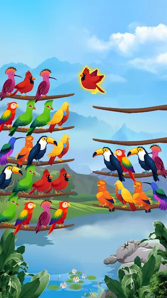 Bird Sort - Color Puzzle  [МОД Бесконечные деньги] Screenshot 1