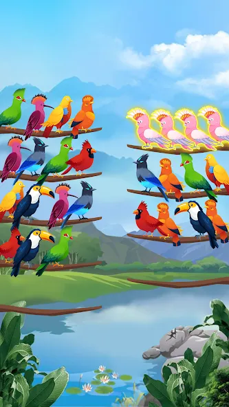 Bird Sort - Color Puzzle  [МОД Бесконечные деньги] Screenshot 3