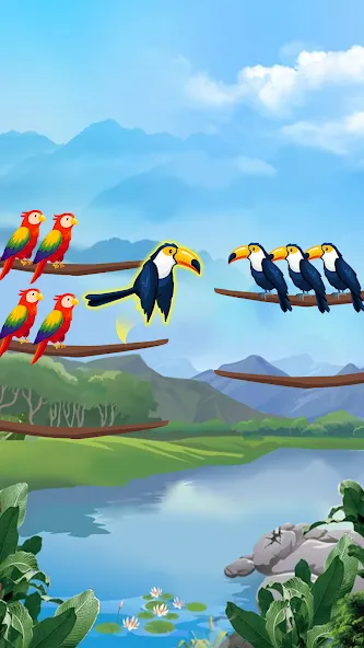 Bird Sort - Color Puzzle  [МОД Бесконечные деньги] Screenshot 4