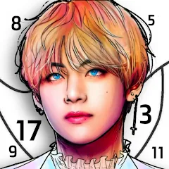 Взлом Kpop Paint by Numbers BT21  [МОД Menu] - последняя версия apk на Андроид