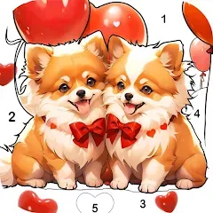 Взлом Dog Coloring, Color by number  [МОД Unlocked] - стабильная версия apk на Андроид